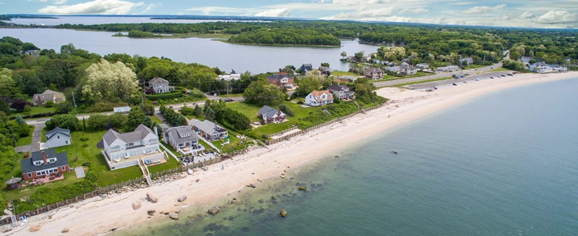 Southold Beach aerial view